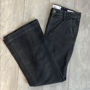 SAM EDELMAN Flare Trouser High-Rise Denim Jeans Dark Black, Size 29